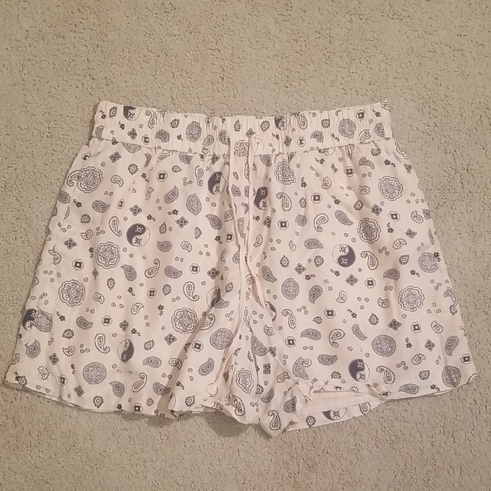 JCrew Yin Yang Patterned White and Black Shorts
